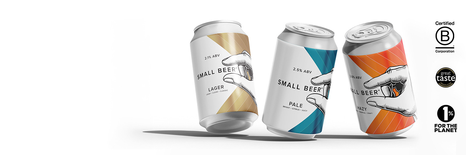 Small Beer cans: Lager, Pale and Hazy