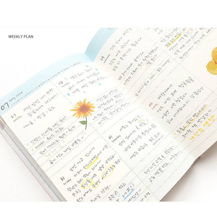 Weekly plan - O-CHECK 2020 Shiny days hardcover dated weekly diary planner