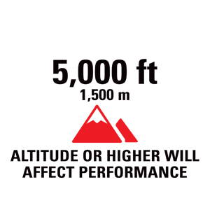 5000 ft (1500 m) altitude or higher will affect performance