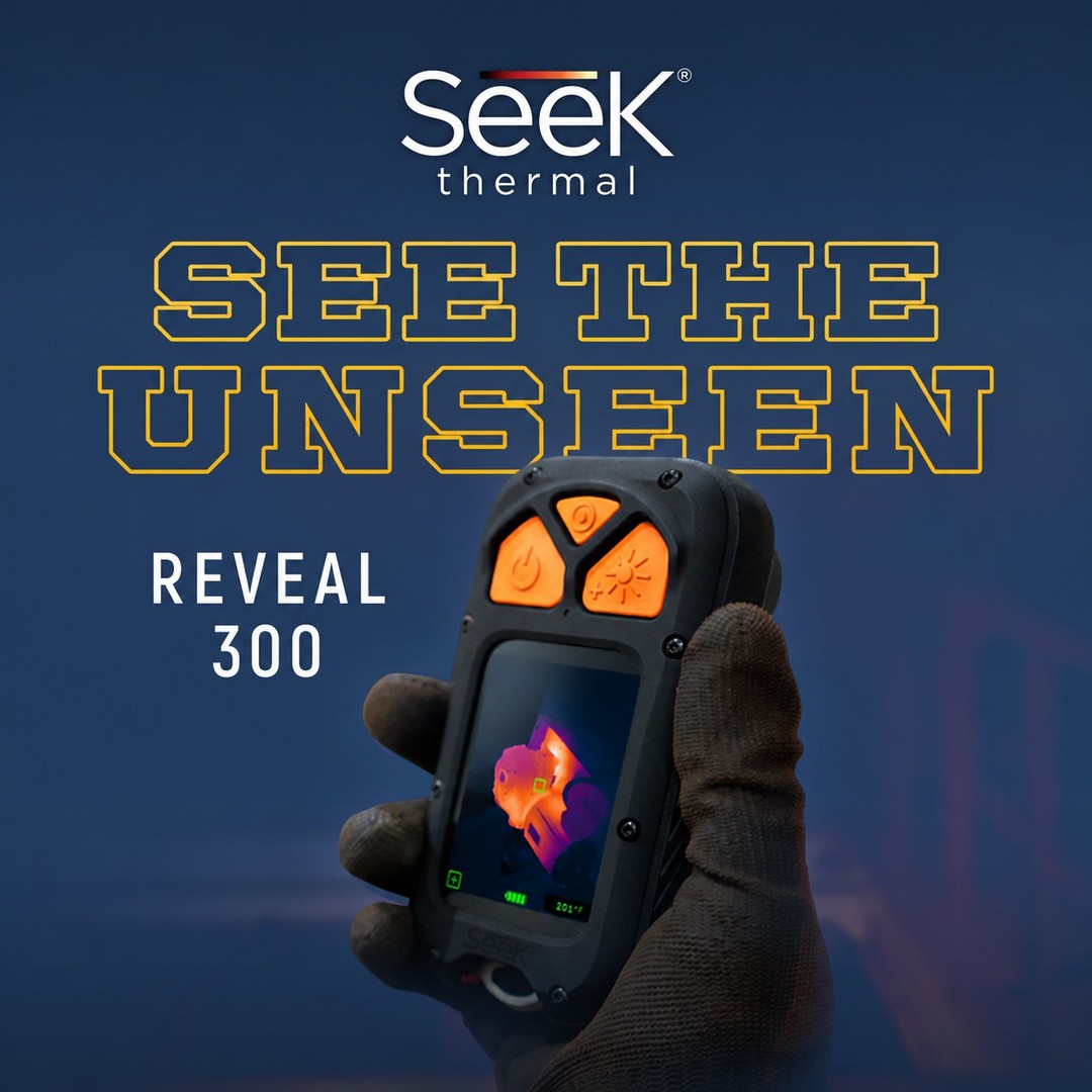 Hand holding a thermal imaging device with 