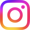 Instagram logo with a gradient of pink, purple, and orange colors.