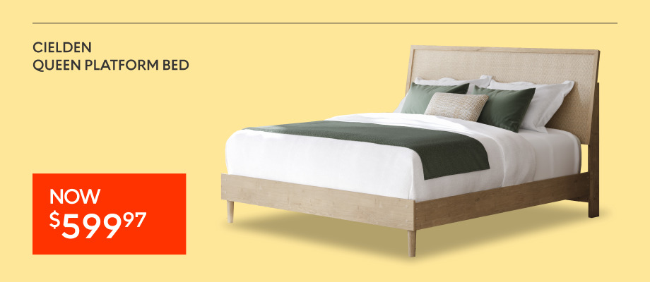 Cielden Queen Platform Bed now $599.97