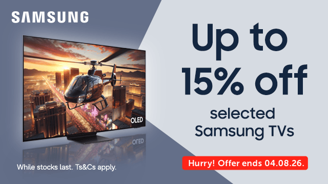 Samsung up to 15% off selected Samsung TVs