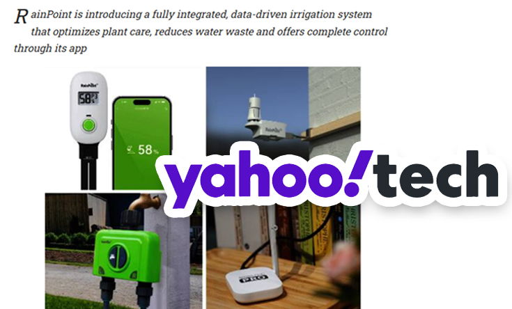 Image showcasing a smart irrigation system featured on Yahoo Tech.