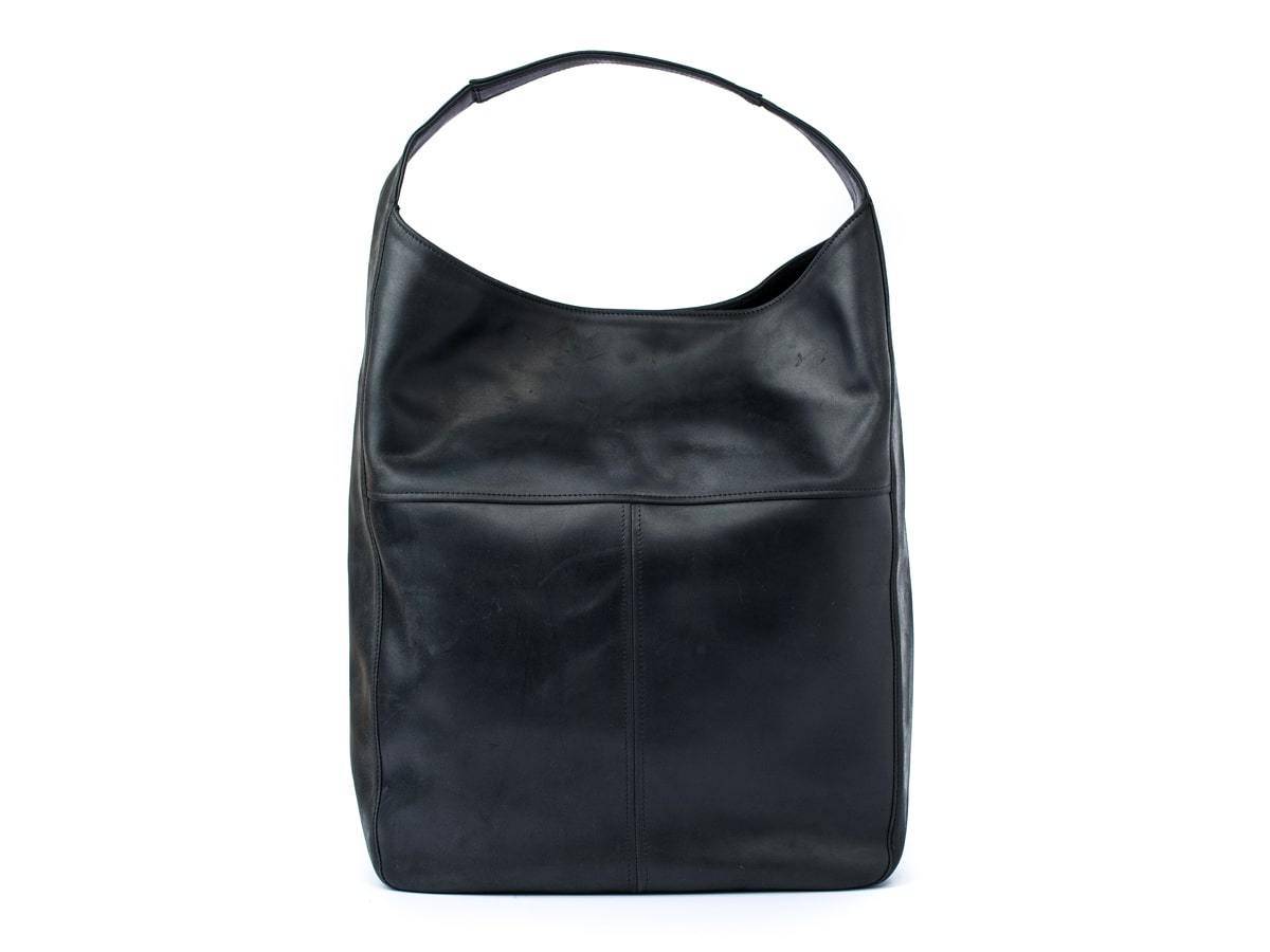black leather hobo shoulder bag