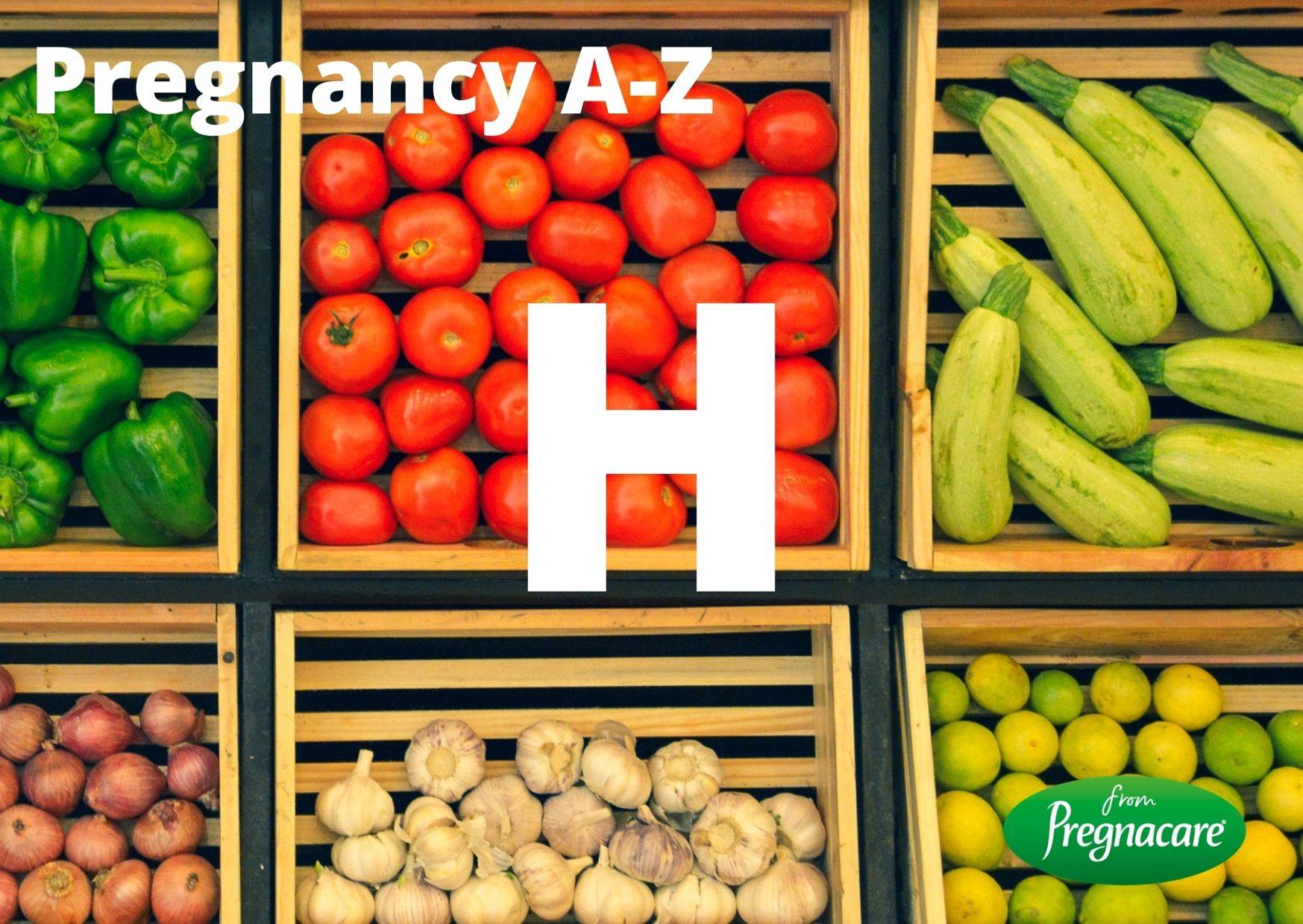 Letter H With Vegetable & Fruit Background