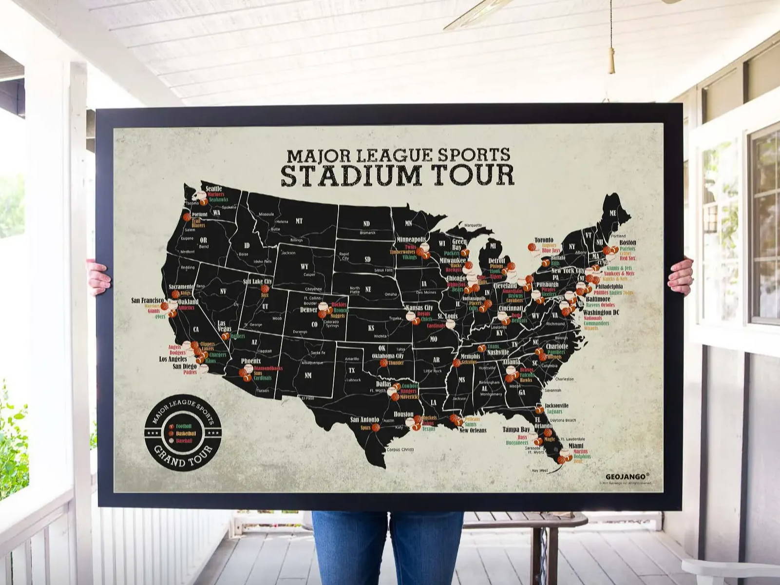 Major League Sports map art
