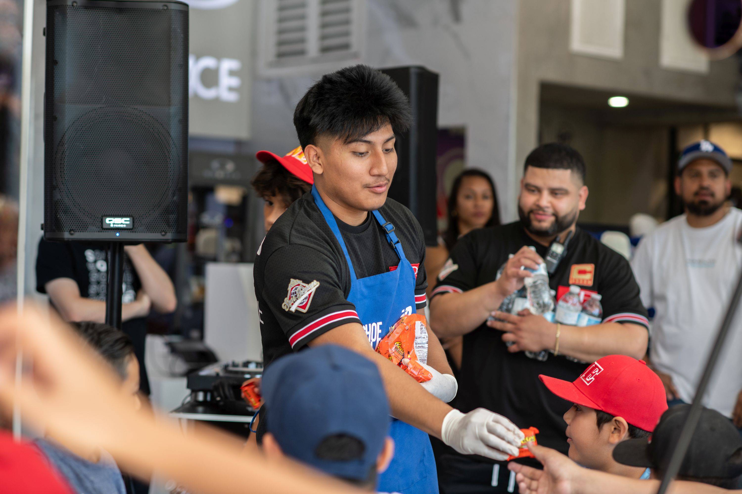 sp employee handing out food