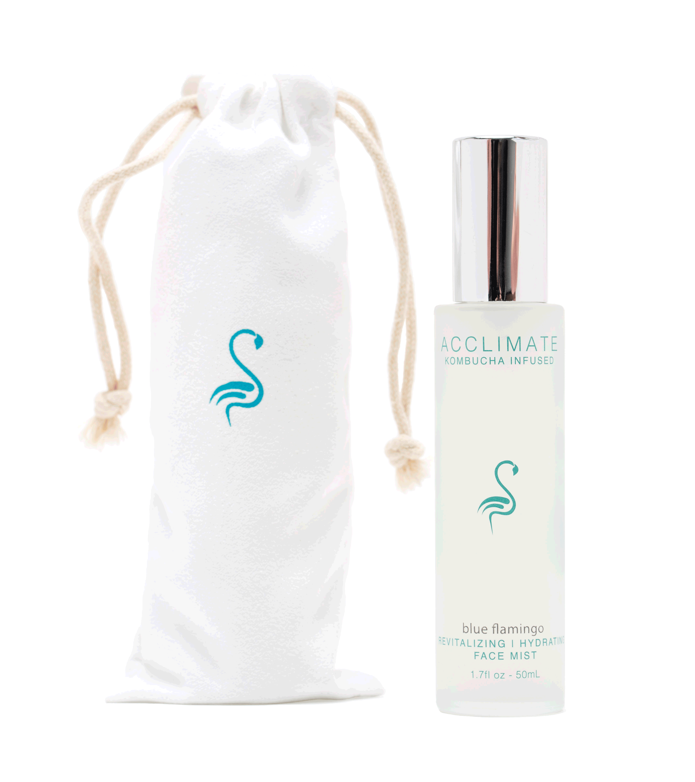 blue flamingo skin care travel spray bottle