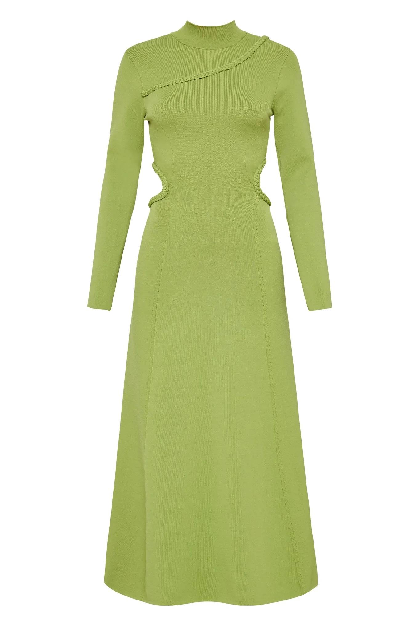 Green cut out midi dress