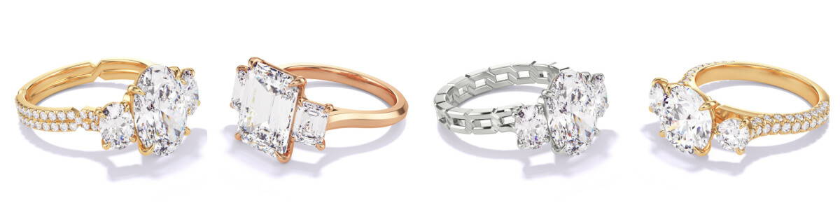 three stone engagement rings