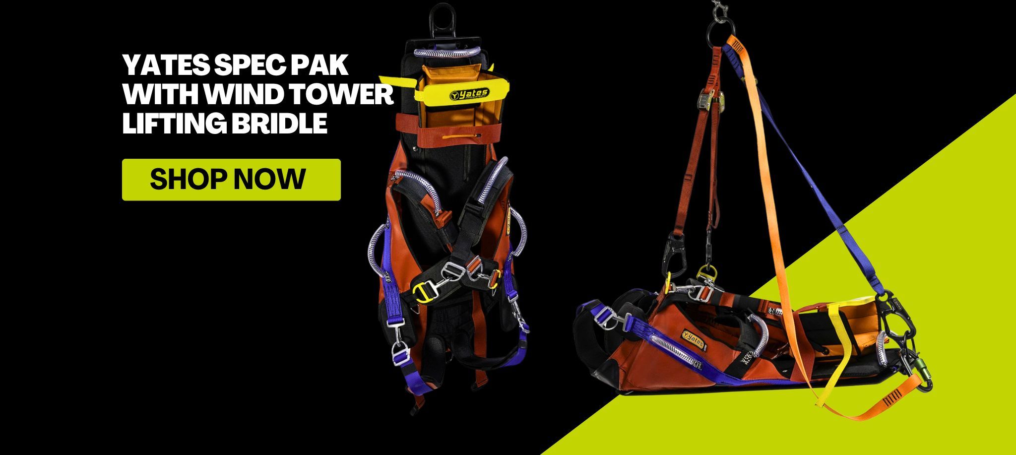 Yates Spec Pak with wind tower lifting bib. Shop now.