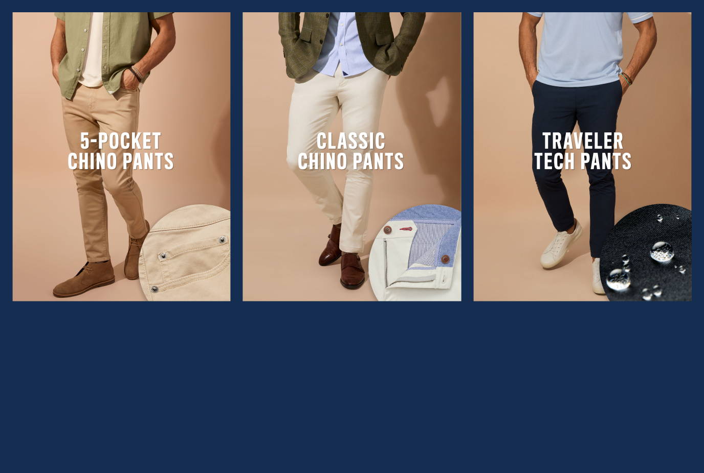 Various UNTICKit pants in various styles.