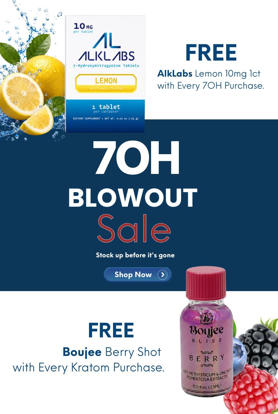 Promotional image for Alklabs and Boujee products with sale details.