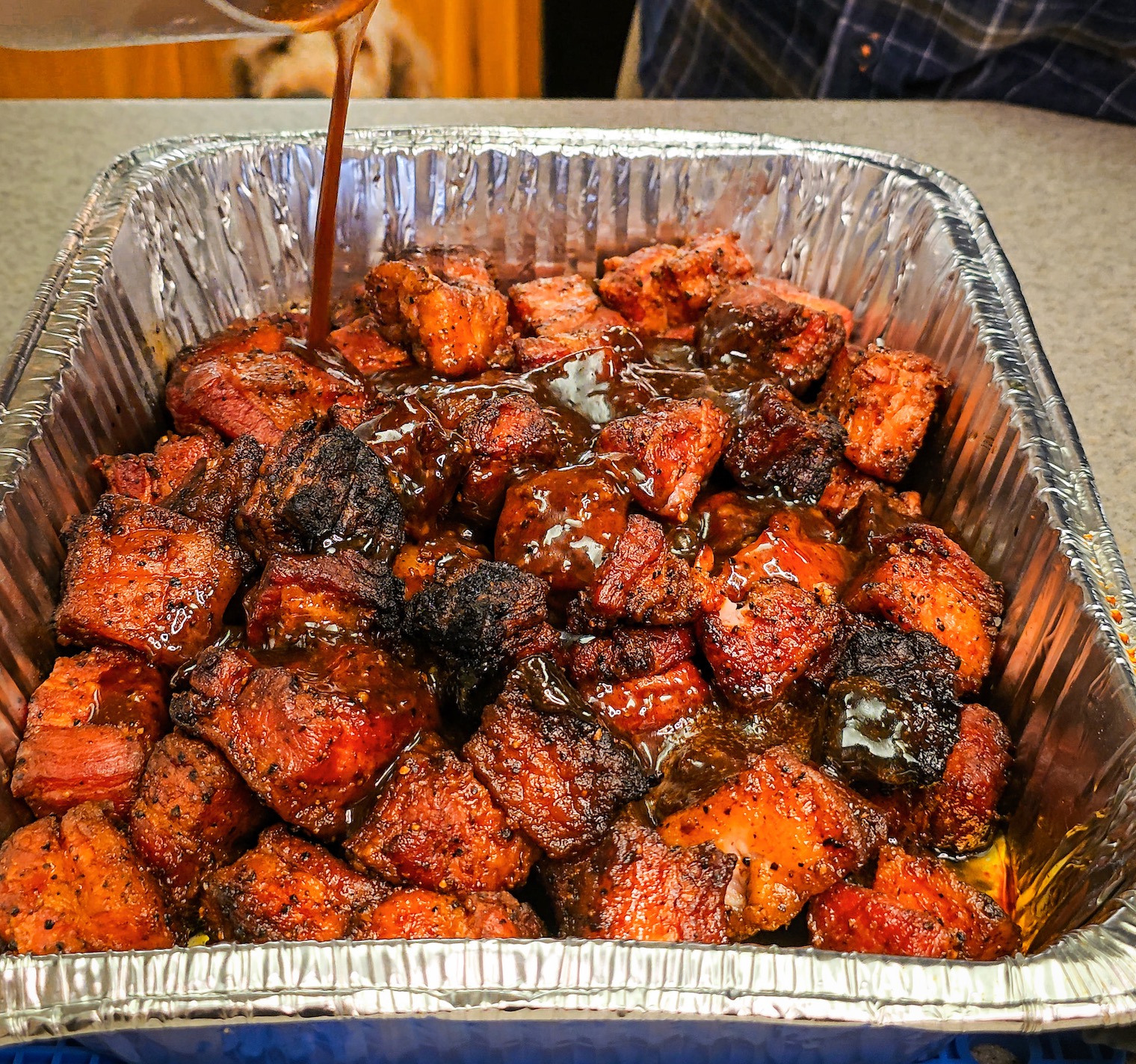Smoked Honey Pork Belly Bites、 Pork Belly Cubes、Holiday Delight、Party Food、Low-and-Slow Smoking