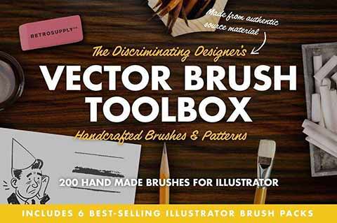 The Vector Brush Toolbox. Handcrafted Brushes and patterns made from authentic source material for Adobe Illustrator