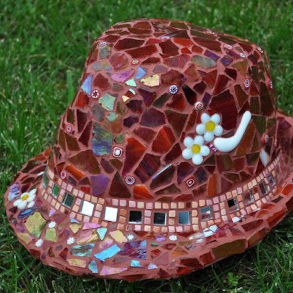 mosaic hat with fibreglass mesh