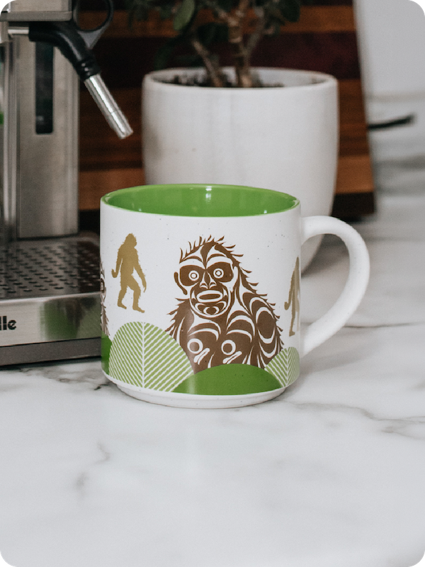 Sasquatch 16oz Ceramic Mug by Francis Horne Sr., Coast Salish