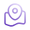 Camera icon with a circular lens in purple gradient.