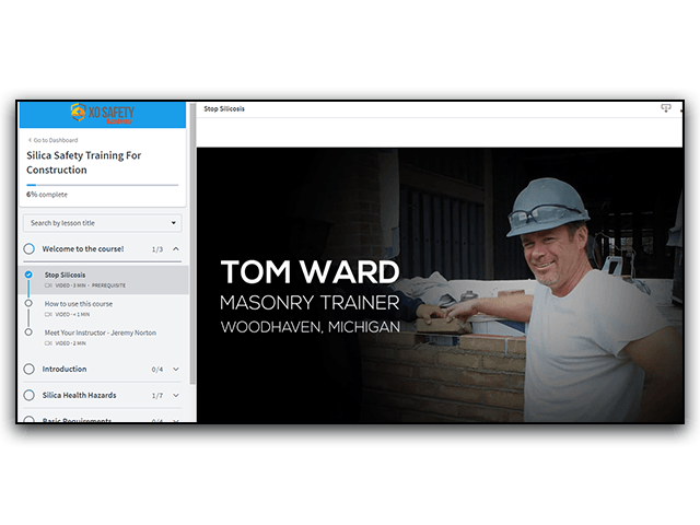 Silica Safety For Construction Online Course Example