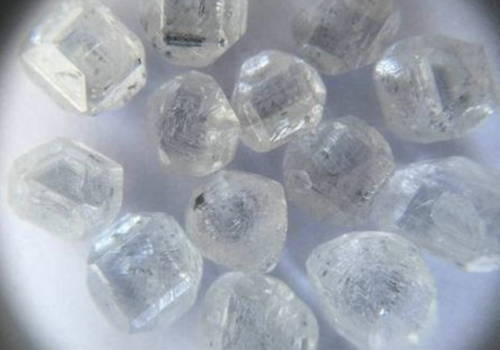 diamond crystals before cutting and polishing