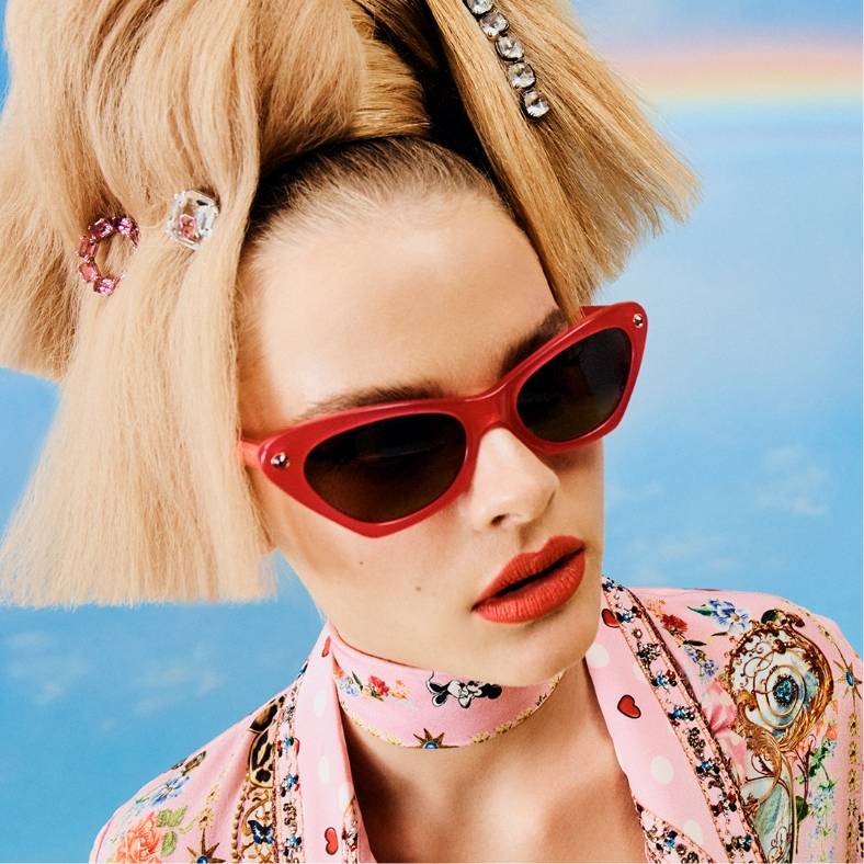 Model wearing CAMILLA sunglasses