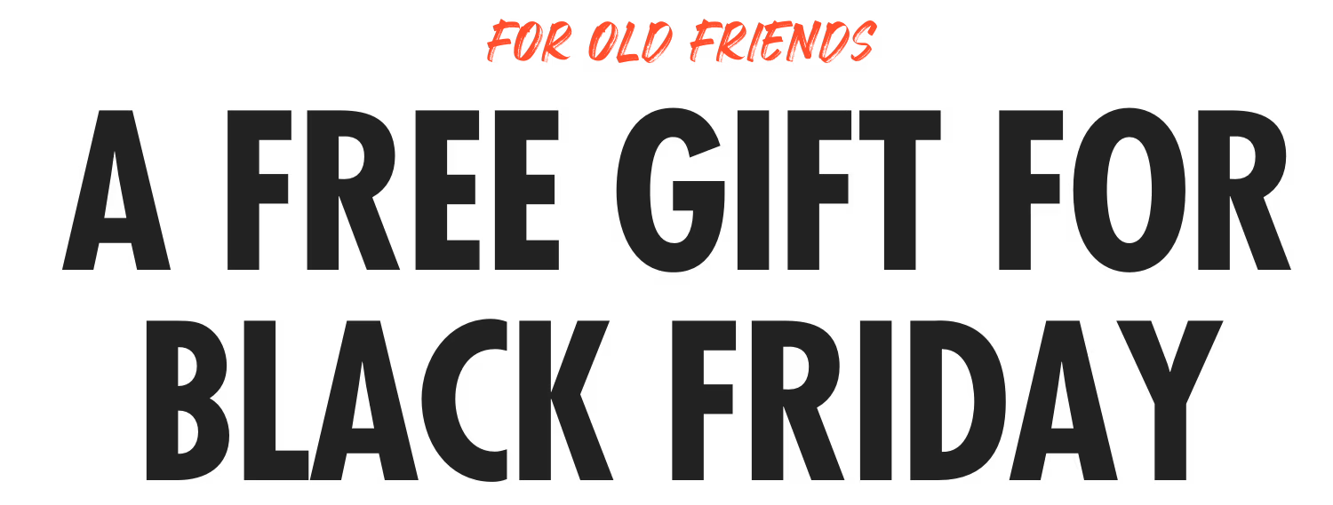 Text promoting a free gift for Black Friday.