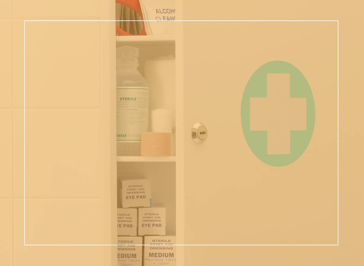  Bathroom cabinet, door ajar – if you have hay fever, it may hold allergy medicines like antihistamines or corticosteroids