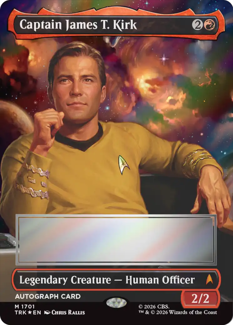 The Captain James T. Kirk Autograph Card.