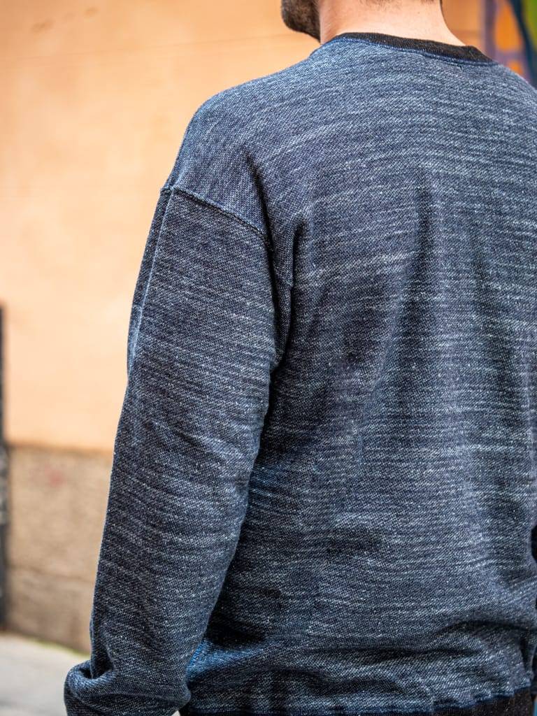 Tanuki Kuon indigo sweatshirt back