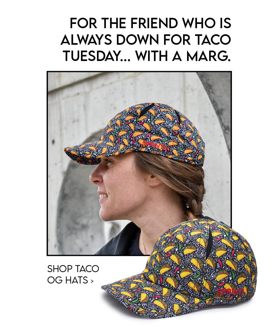 Woman in taco hat