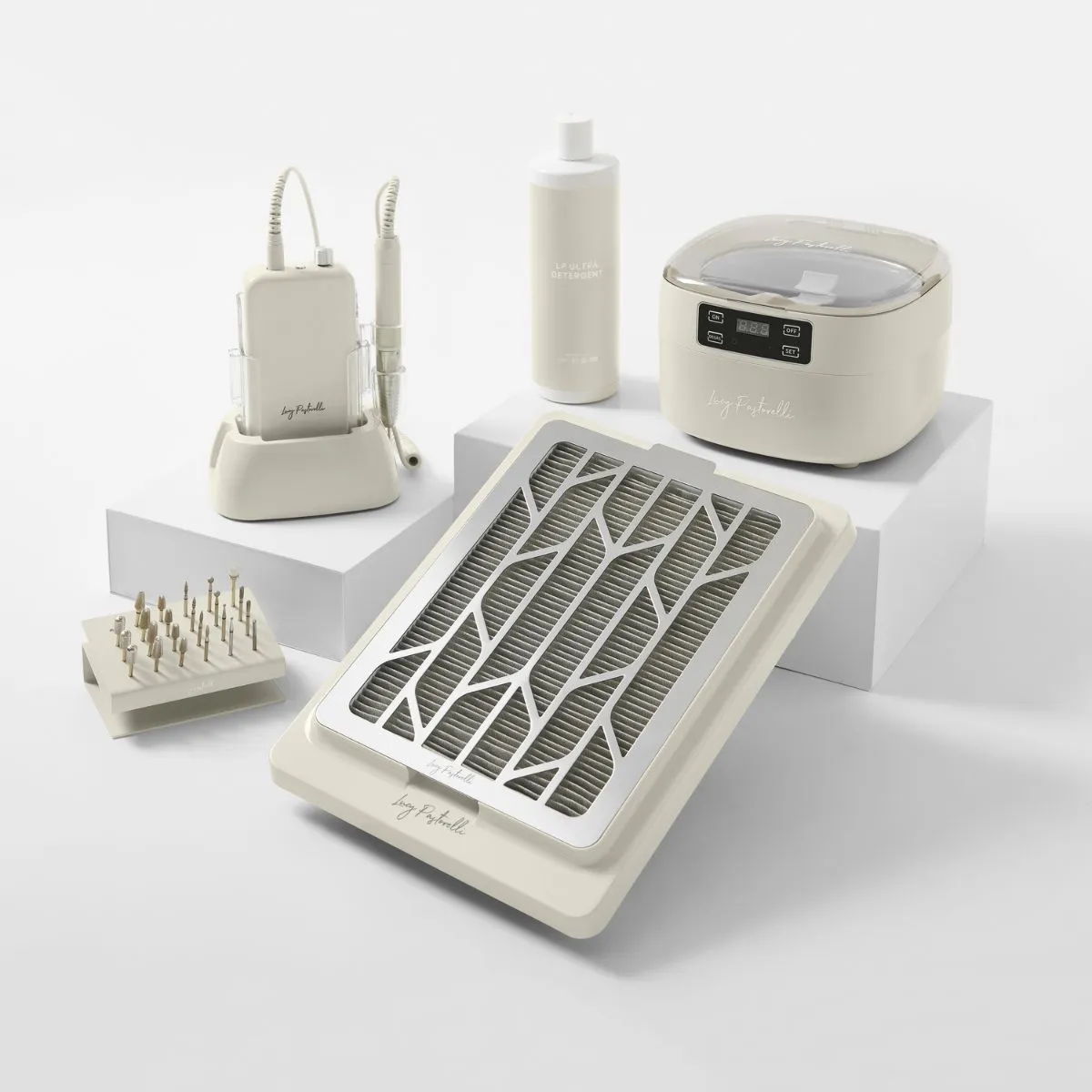 A collection of Lucy Pastorelli nail prep essentials.