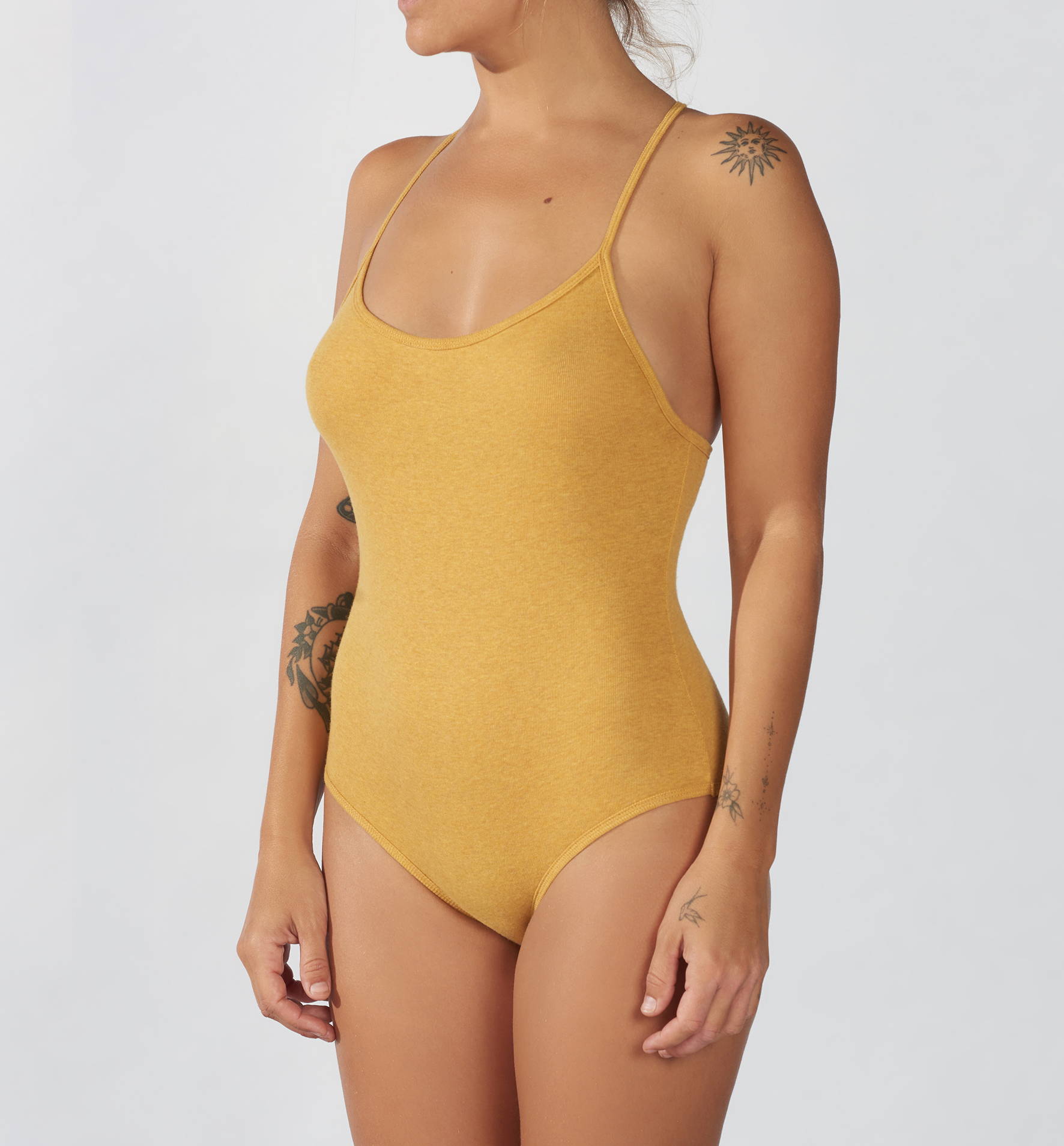 Bodysuit in mustard color
