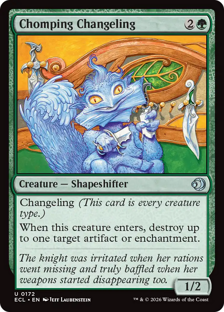 The card Chomping Changeling from Lorwyn Eclipsed.