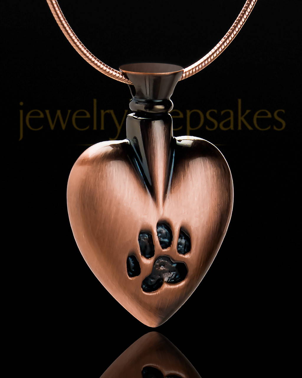 Copper Plated Buddy Heart Pet Cremation Jewelry