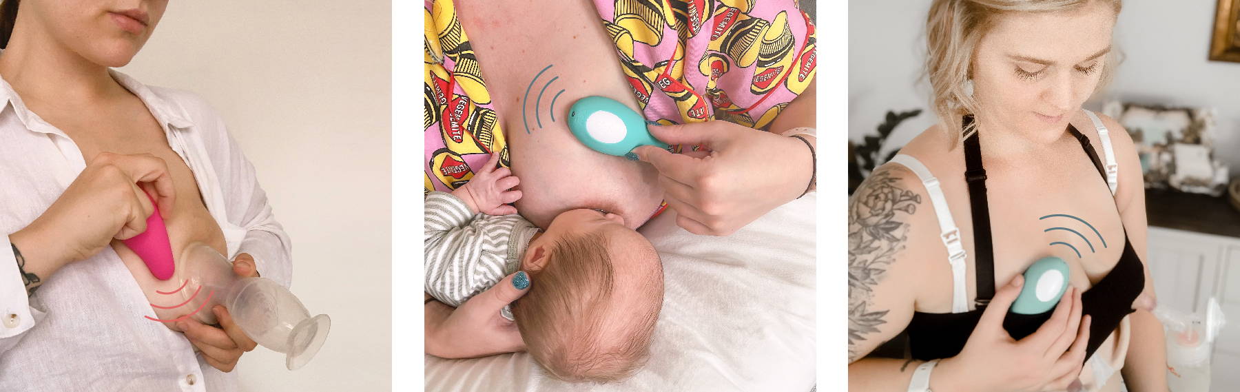 Lactation Massager Breastfeeding Stimulator: 2-in-1 Nursing Baby Pump