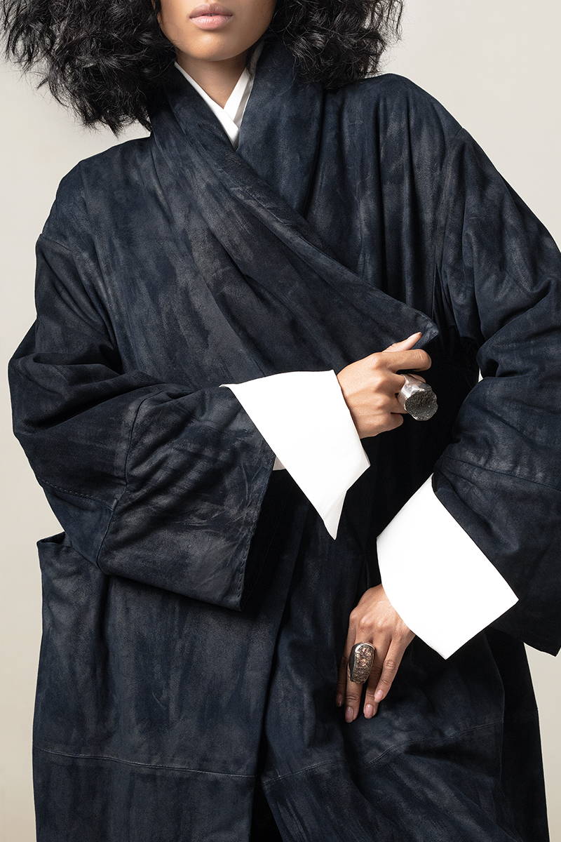 Padded Suede Coat