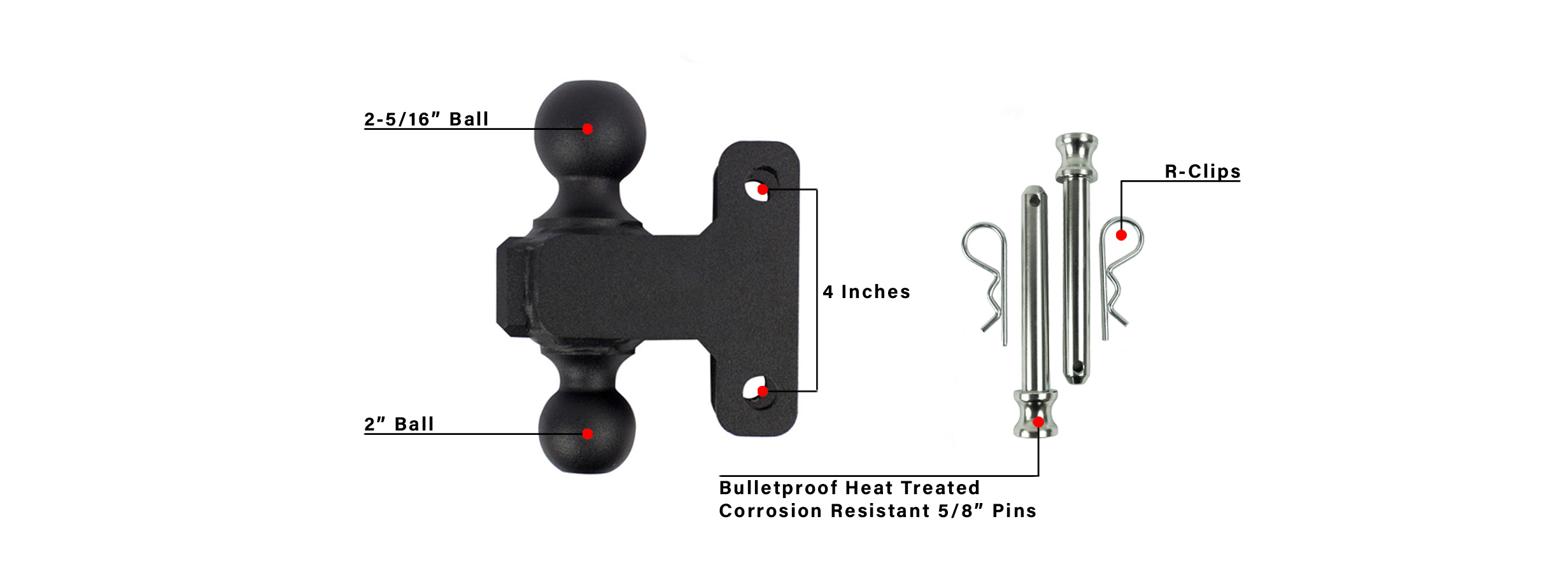 BulletProof Dual Ball and 2 Corrosion Resistant Pins Description