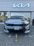 Front view grey Kia K5 racing stripes trophy Kia dealership Nicollette's 2022 K5 Conductor's Special 232 train horn kit customer install gallery photo 2