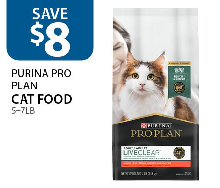 $8 off Purina Pro Plan cat food 5–7lb