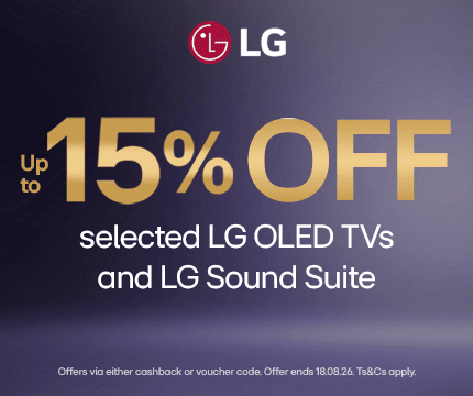 Up to 15% off selected LG OLED TVs and LG Sound Suite