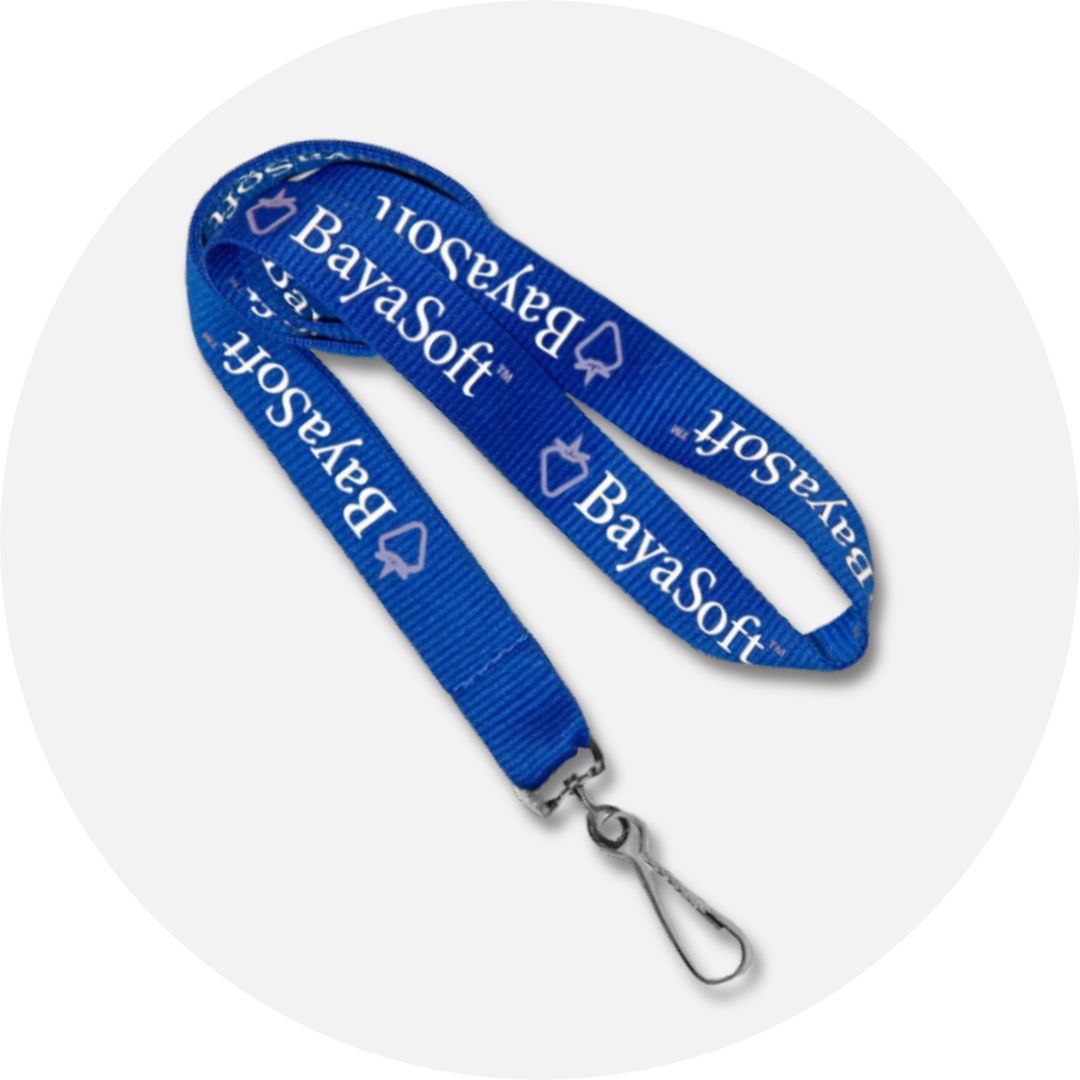 3_4_ Wide - Economy Flat Polyester Screen-Printed Lanyard