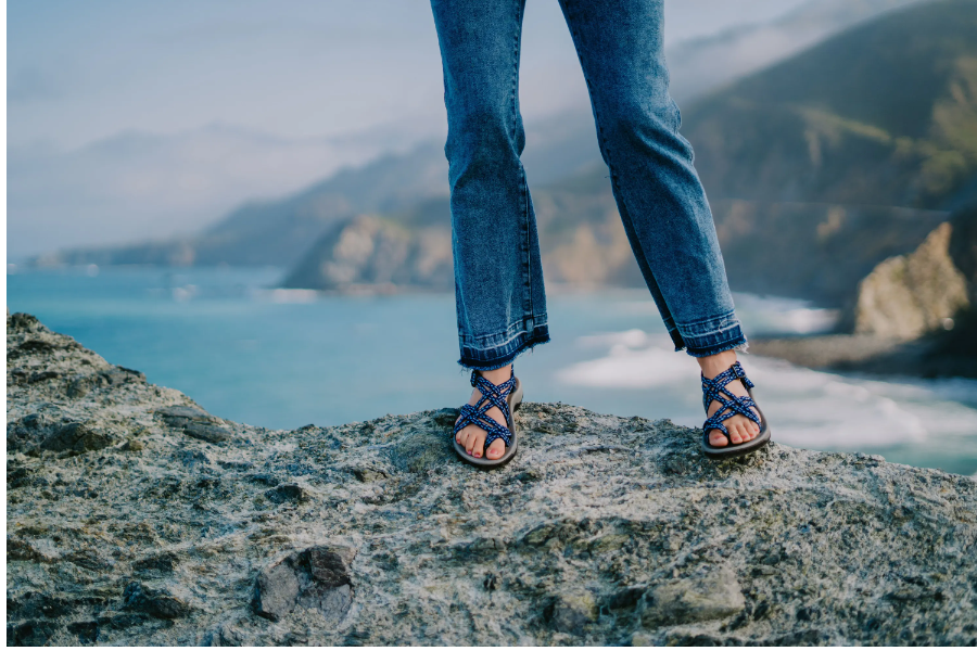 woman standing in sandals for costa rica