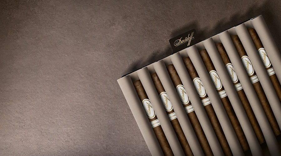 Zigarren-Einlage des Davidoff Travel Humidor Urban mit Zigarren.