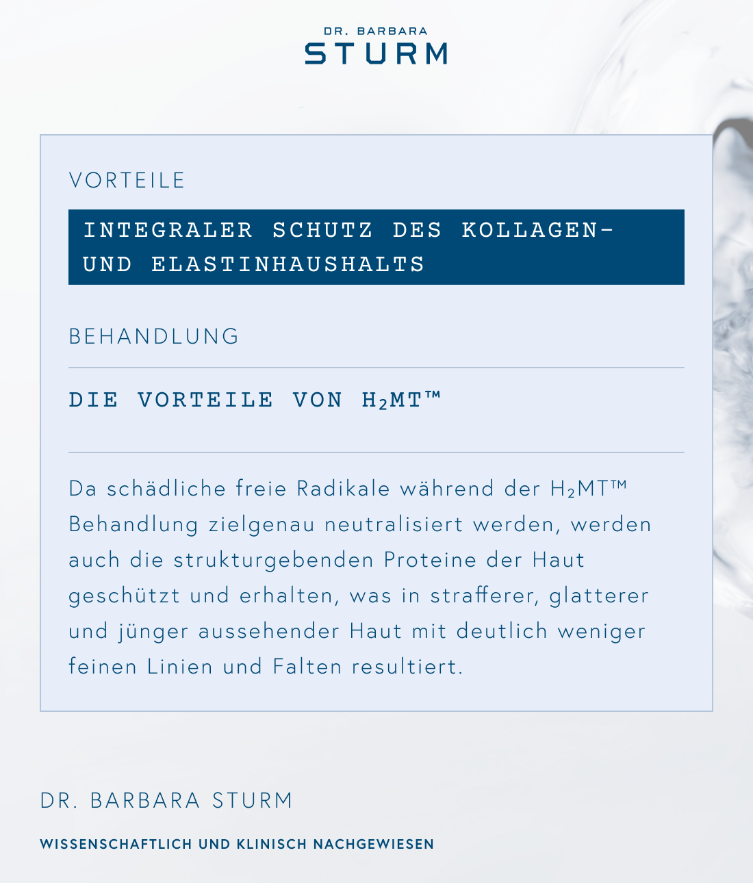 Text discussing collagen protection and treatment benefits by Dr. Barbara Sturm.