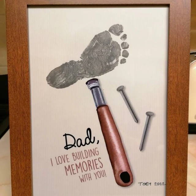 hammer footprint art craft dad