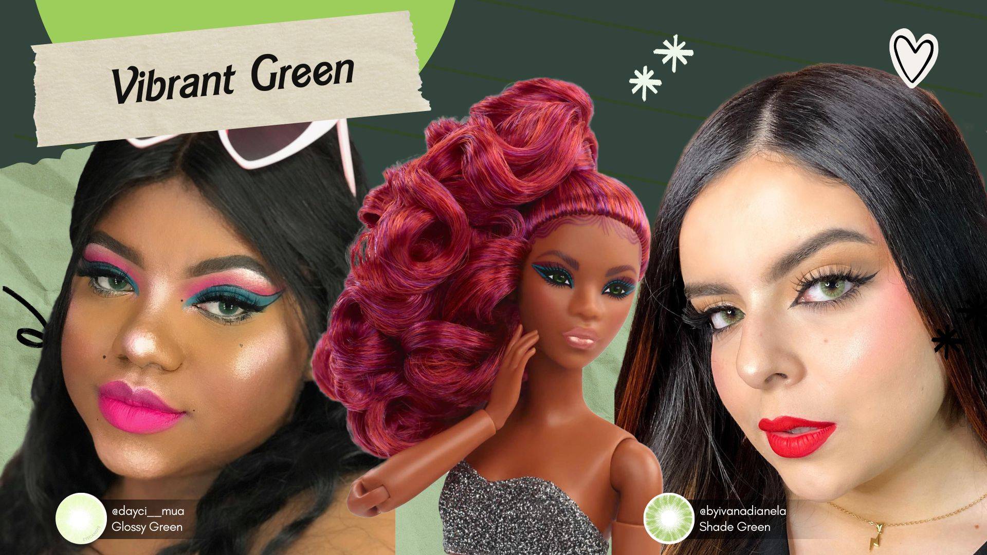Green Color Contact Lenses Barbiecore