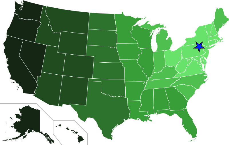 Standard Shipping Map