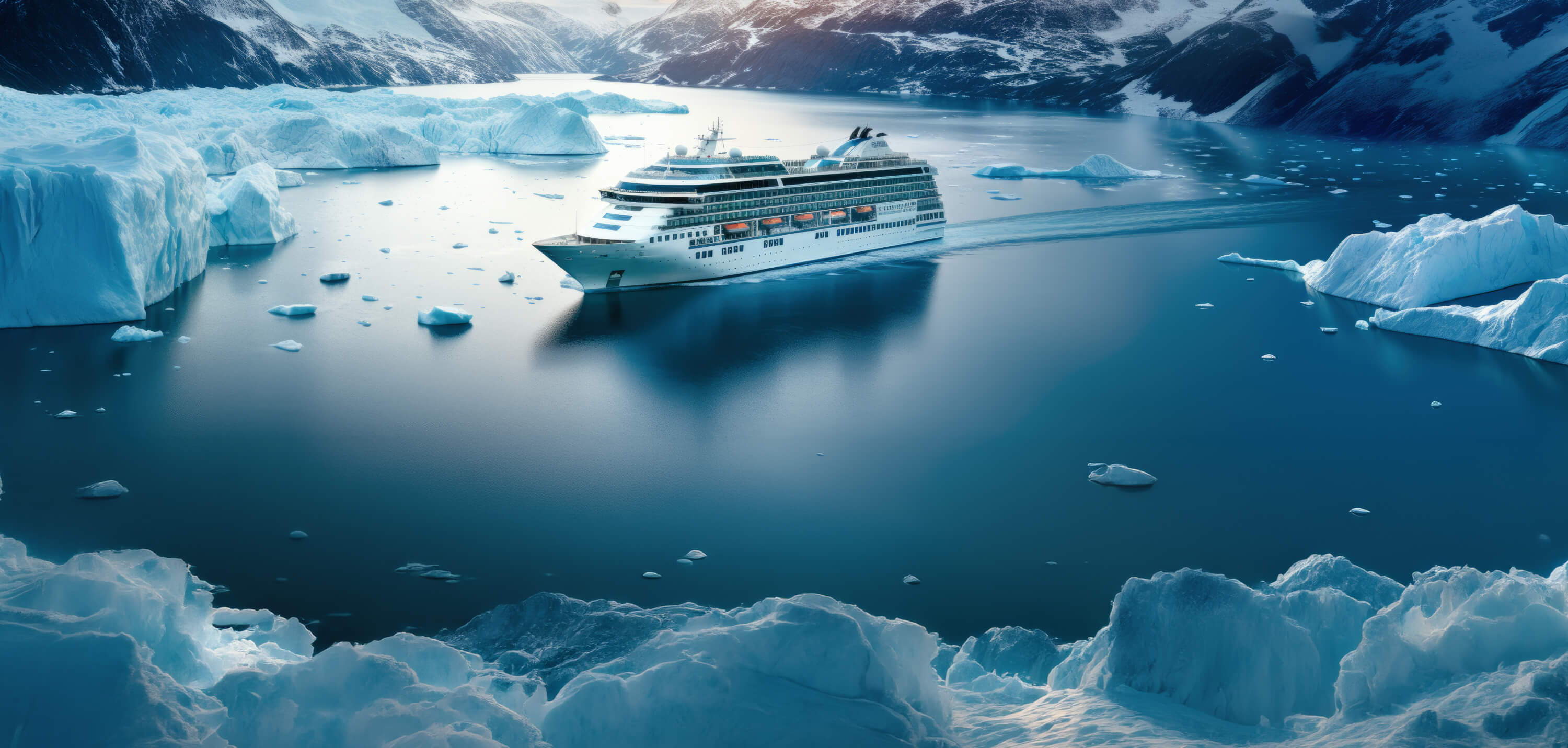 a cruise ship off the coast of Alaska