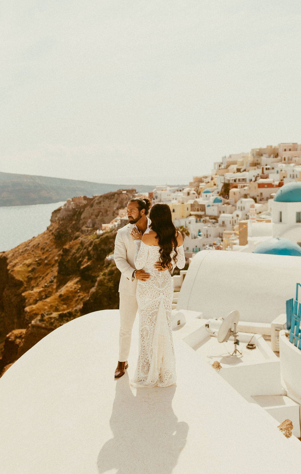 Bride in Grace Loves Lace Nathalia in Santorini
